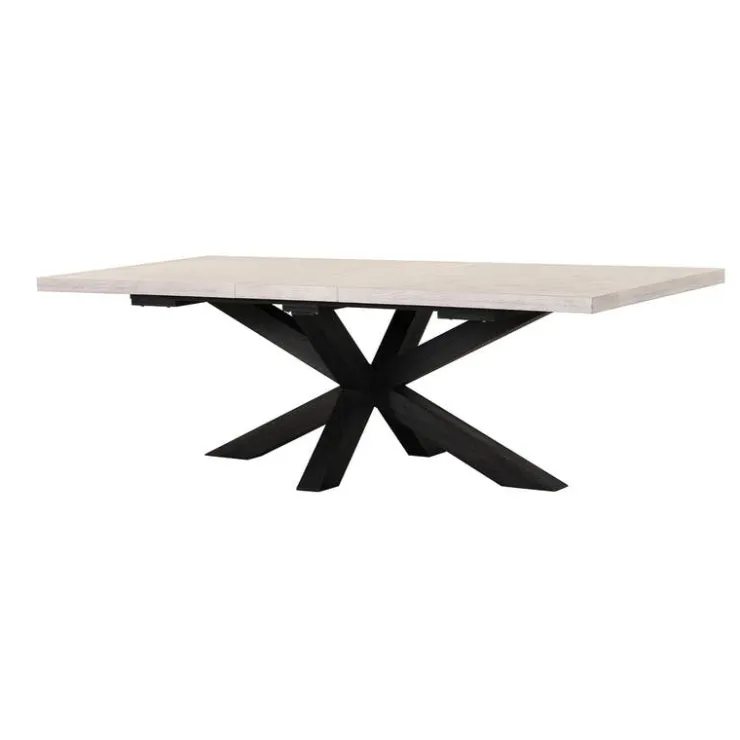 Rectangular Extendable Dining Table 72" to 90" Brown & Light Grey Discount