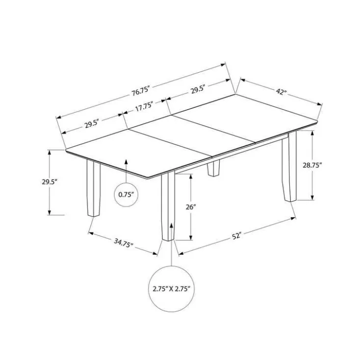 Monarch Rectangular Extendable Dining Table 60" to 78" - Brown Online
