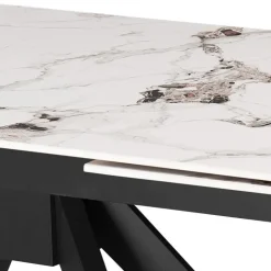Rectangular Extendable Sintered Stone Dining Table 63" to 95" Grey/White/Black Discount