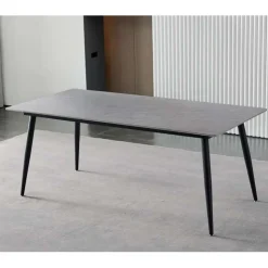 Rectangular Grey Sintered Stone Dining Table - 59