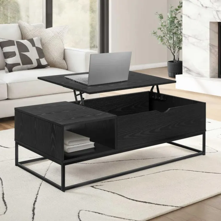Monarch Rectangular Lift-Top Coffee Table 48" - Black Discount
