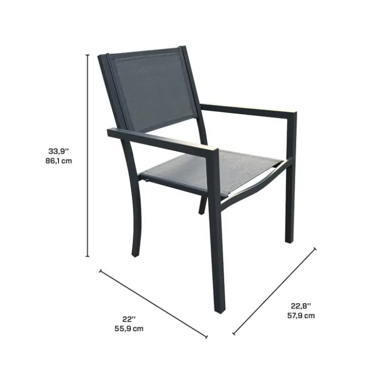 Rectangular Metal Outdoor Dining Table and 6 Chairs Grey Outlet