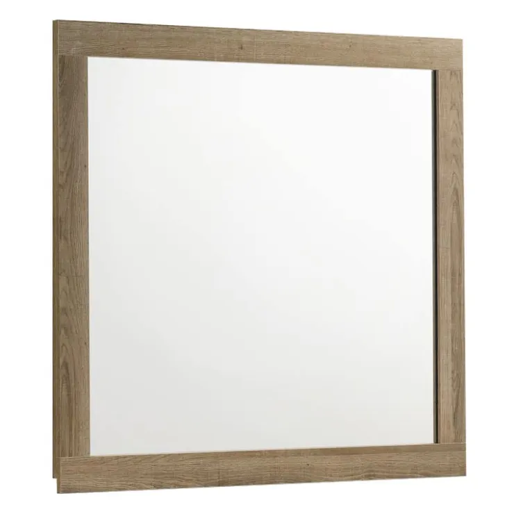 Rectangular Mirror Light Brown Best