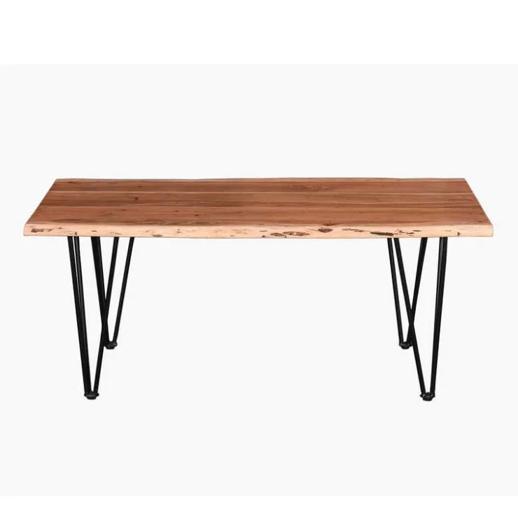 Rectangular Solid Wood Coffee Table Natural Brown Best
