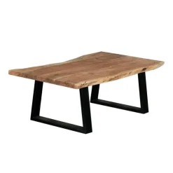 Rectangular Solid Wood Coffee Table Brown/Black Discount