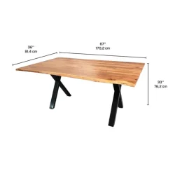 Rectangular Solid Wood Dining Table - 67" Acacia Best