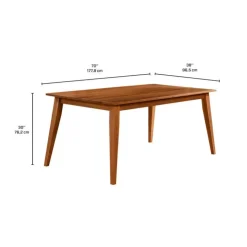 Arboit Poitras Rectangular Solid Wood Dining Table 70" - Brown