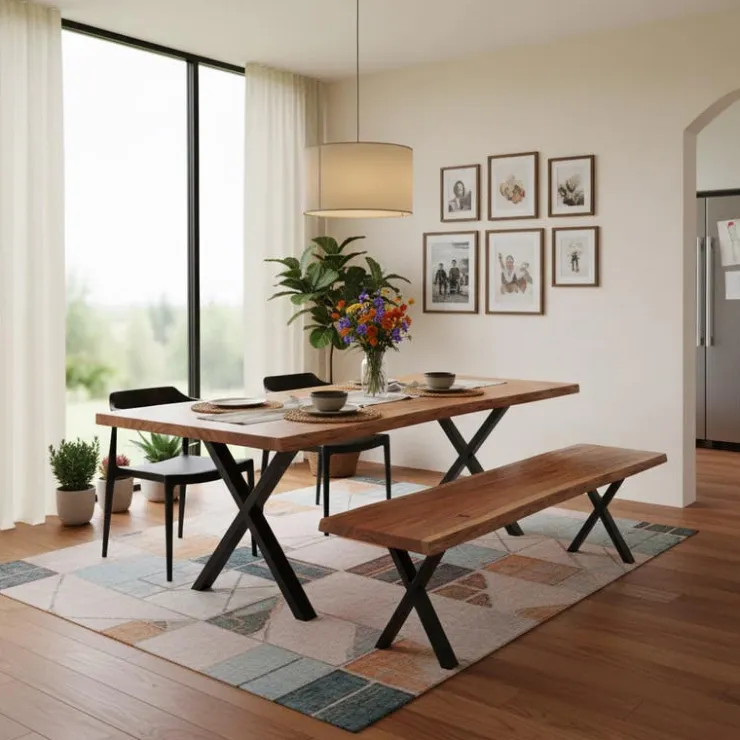 Rectangular Solid Wood Dining Table - 84" Acacia Best