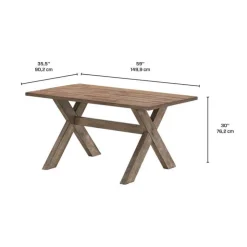 Rectangular Solid Wood Dining Table 59" Brown Best