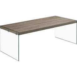 Monarch Rectangular Tempered Glass Coffee Table - Dark Taupe Hot