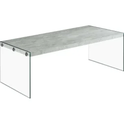 Monarch Rectangular Tempered Glass Coffee Table - Grey Discount