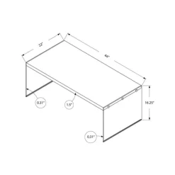 Monarch Rectangular Tempered Glass Coffee Table - Grey Discount