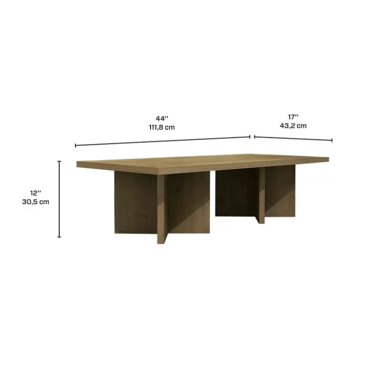 MEQ Rectangular X-Shaped Coffee Table SESAME Outlet