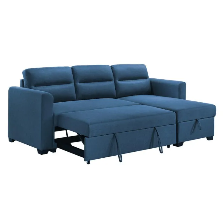 Reversible Sectional Bed with Storage - Blue Outlet
