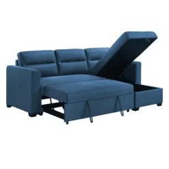 Reversible Sectional Bed with Storage - Blue Outlet