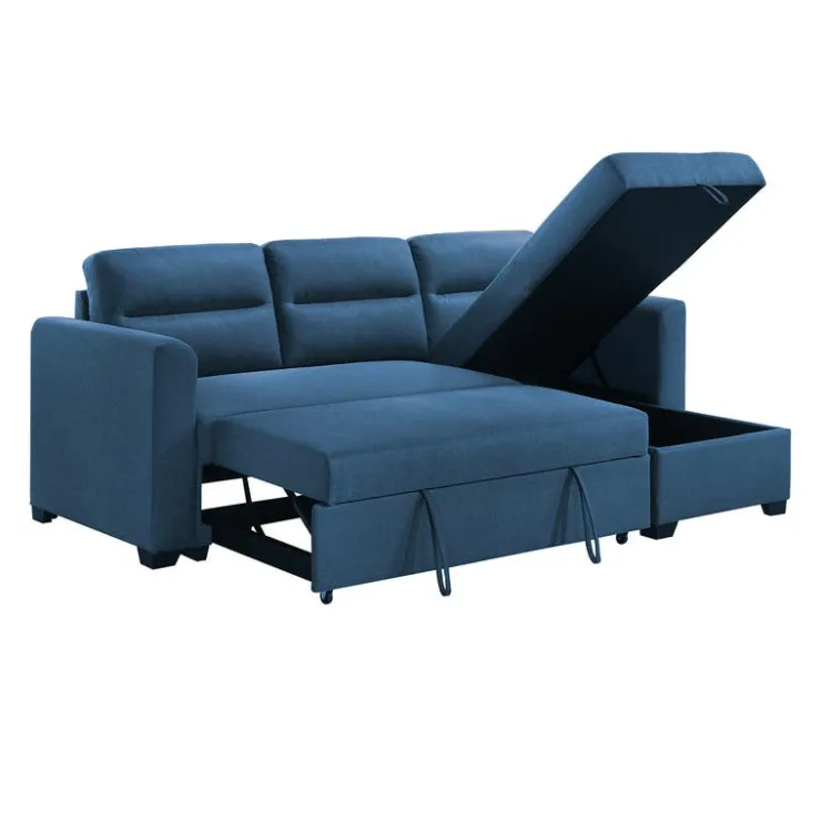 Reversible Sectional Bed with Storage - Blue Outlet