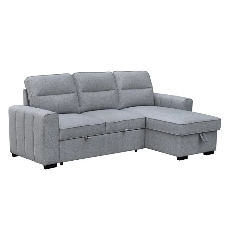 Reversible Sectional Bed with Chaise and Storage Grey Clearance