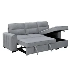 Reversible Sectional Bed with Chaise and Storage Grey Clearance