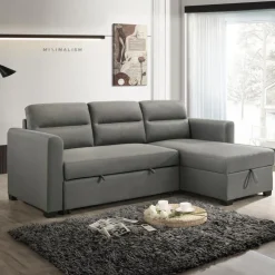 Reversible Sectional Bed with Storage - Grey Best