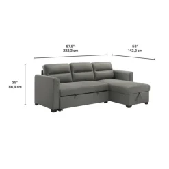 Reversible Sectional Bed with Storage - Grey Best