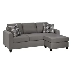 Sofa By Fancy Reversible Sleeper Sofa with Chaise - Charcoal Grey Clearance