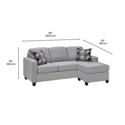 Sofa By Fancy Reversible Sleeper Sofa with Chaise - Grey Light Grey New