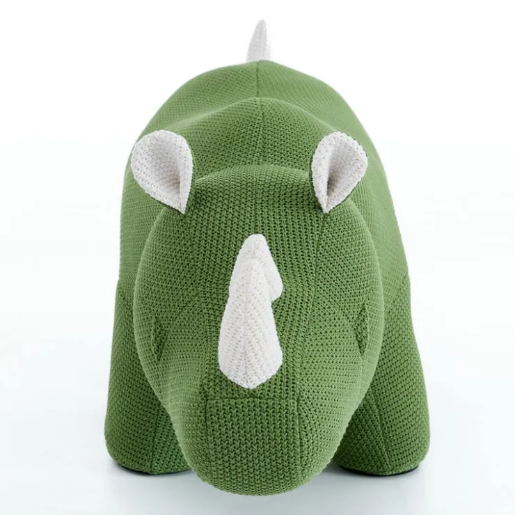 Rhinoceros-Shaped Kids Pouf – 35" x 11.8" x 17.3" Green Online