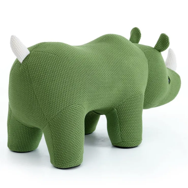 Rhinoceros-Shaped Kids Pouf – 35" x 11.8" x 17.3" Green Online