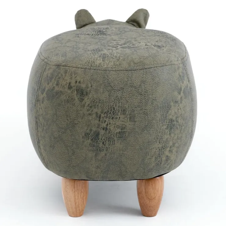 Rhinoceros-Shaped Kids Pouf – 28" x 14.6" x 14.6" Grey Clearance