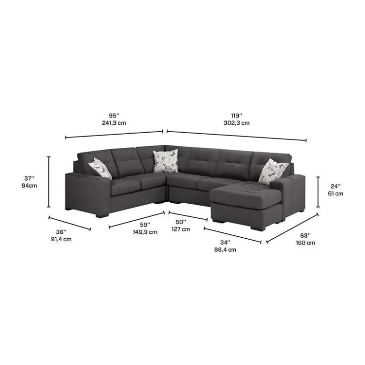 Sofa By Fancy Right Sectional Dark Grey Hot