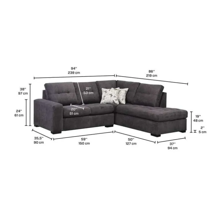 Sofa By Fancy Right-Facing Sectional GREY Sale