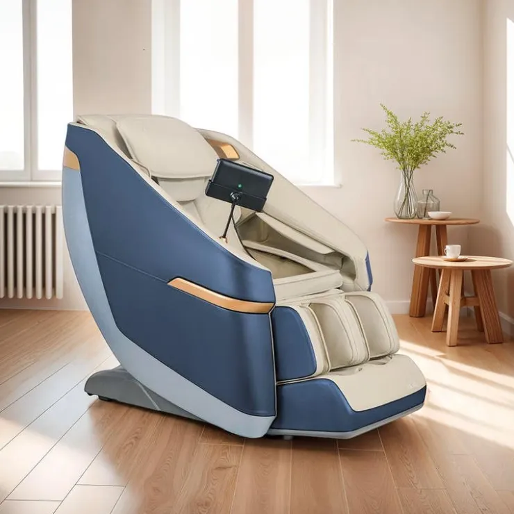 Rocking Massage Chair with Touchscreen - 2D Grey/Blue Sale