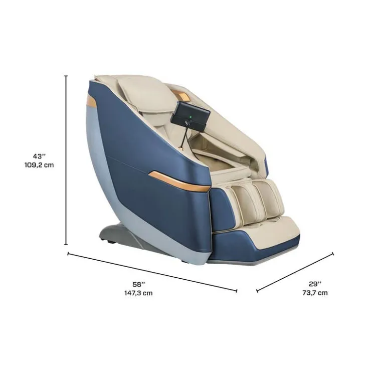 Rocking Massage Chair with Touchscreen - 2D Grey/Blue Sale