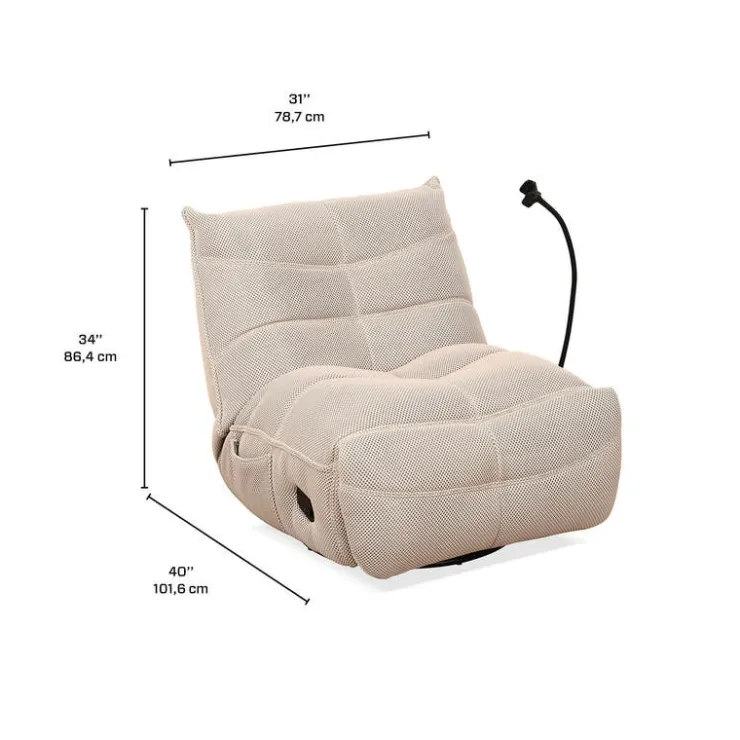 Rocking Recliner with Phone Holder - Beige Outlet