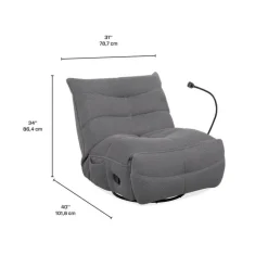 Rocking Recliner with Phone Holder - Grey Sale
