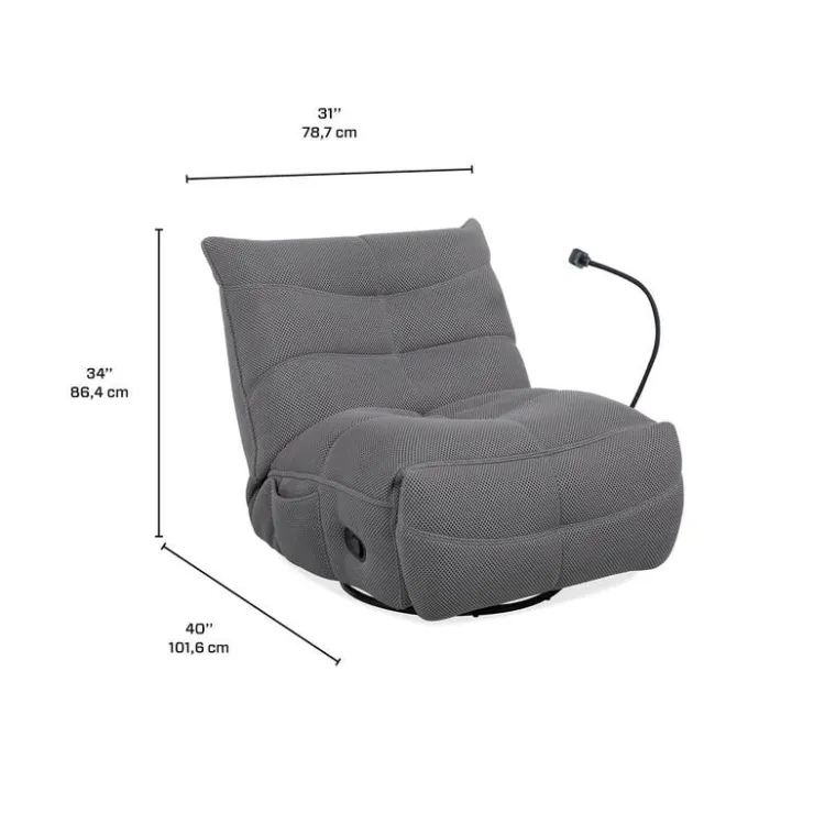 Rocking Recliner with Phone Holder - Grey Sale