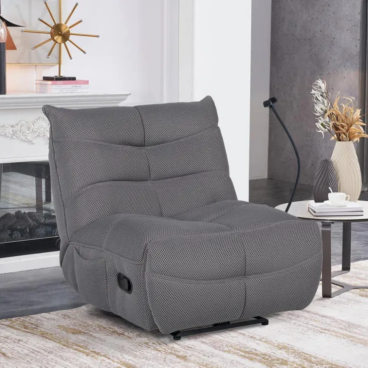 Rocking Recliner with Phone Holder - Grey Sale