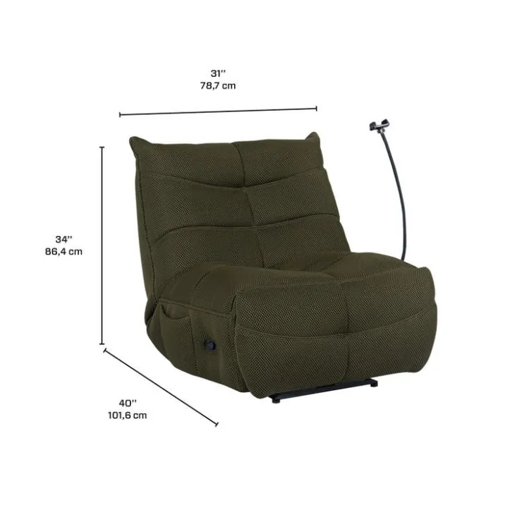 Rocking Recliner with Phone Holder - Green Online