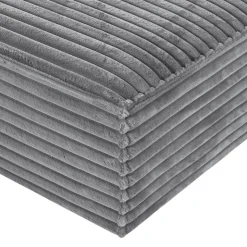 Rolled & Compressed Right Sectional in Corduroy Velvet 3 pcs - Grey