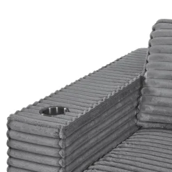 Rolled & Compressed Right Sectional in Corduroy Velvet 2 pcs - Grey Online