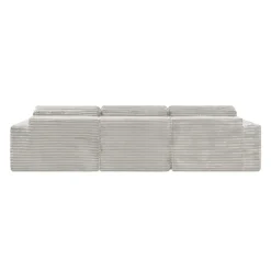 Rolled & Compressed Right Sectional in Corduroy Velvet 3 pcs - Beige Online