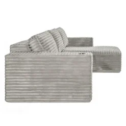 Rolled & Compressed Right Sectional in Corduroy Velvet 3 pcs - Beige Online