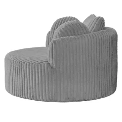 Rolled & Compressed Sealy Corduroy Armchair-in-a-Box with an Ottoman - Grey Outlet
