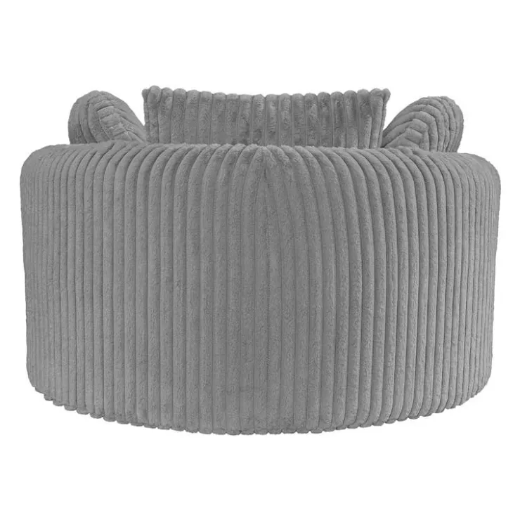 Rolled & Compressed Sealy Corduroy Armchair-in-a-Box with an Ottoman - Grey Outlet