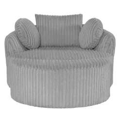 Rolled & Compressed Sealy Corduroy Armchair-in-a-Box with an Ottoman - Grey Outlet