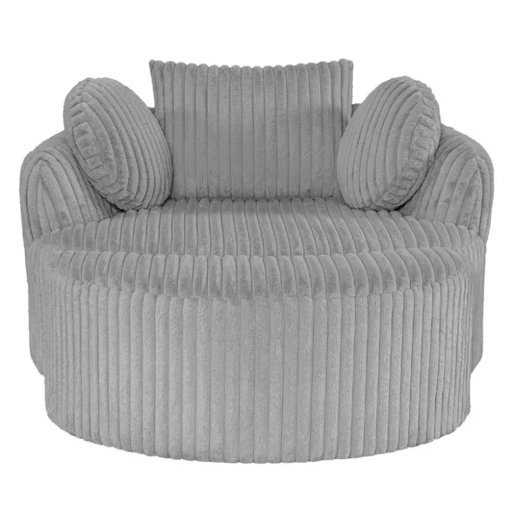 Rolled & Compressed Sealy Corduroy Armchair-in-a-Box with an Ottoman - Grey Outlet