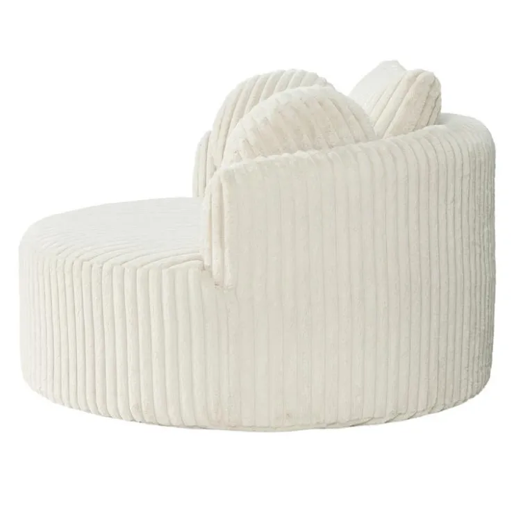 Rolled & Compressed Sealy Corduroy Armchair-in-a-Box with an Ottoman - Cream Beige Discount