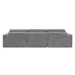 Rolled & Compressed Sofa in Corduroy Velvet - Grey Hot