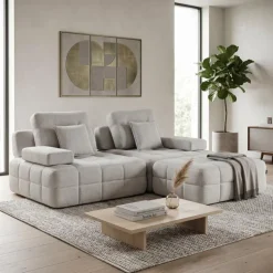 Rolled and Compressed Loveseat-in-a-Box with Matching Ottoman Beige Sale