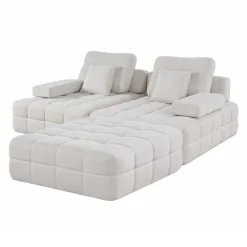 Rolled and Compressed Loveseat-in-a-Box with Matching Ottoman Beige Sale
